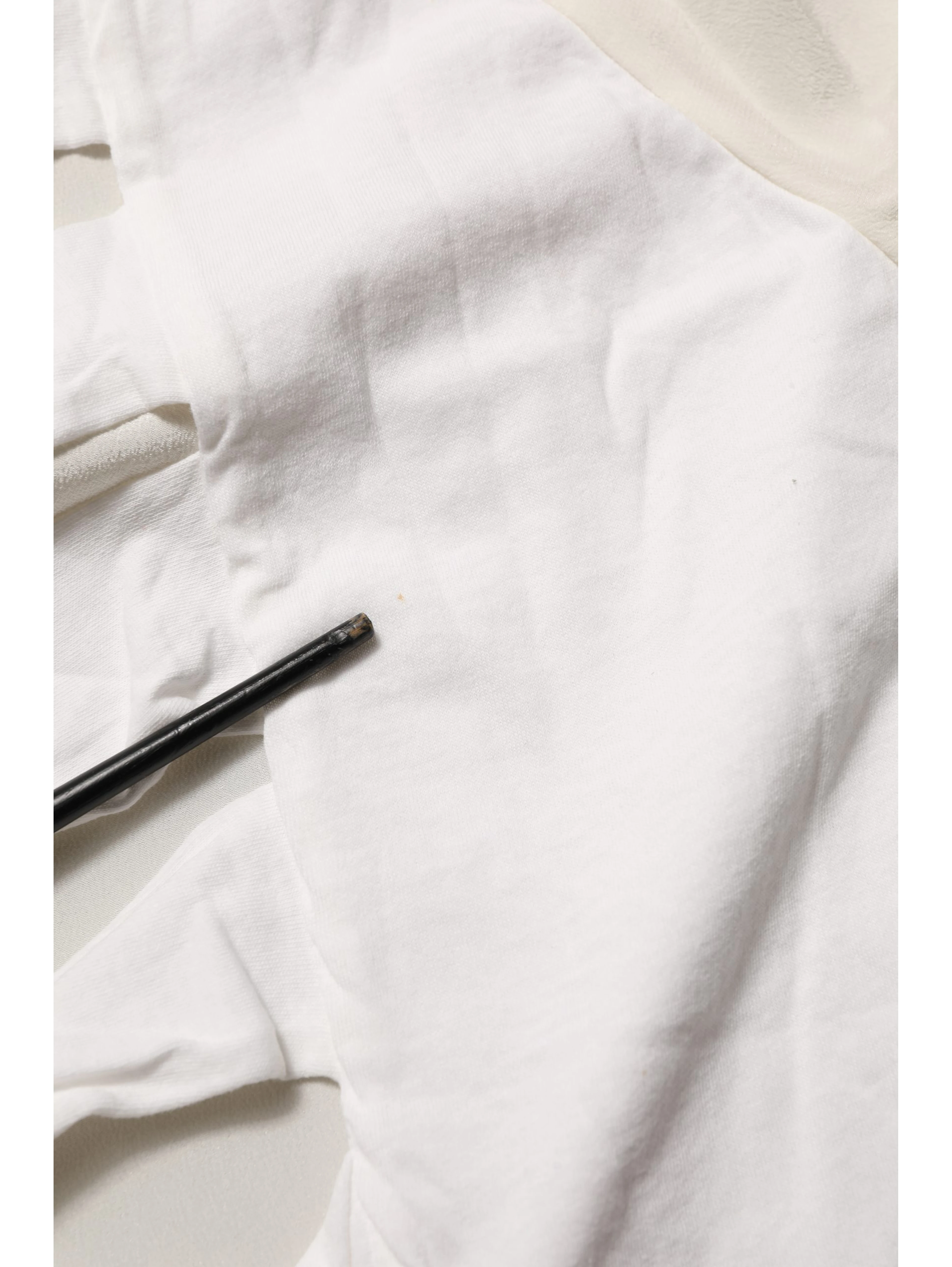 Off White Silk Sheer Round Neck Short Sleeves Blouse Top