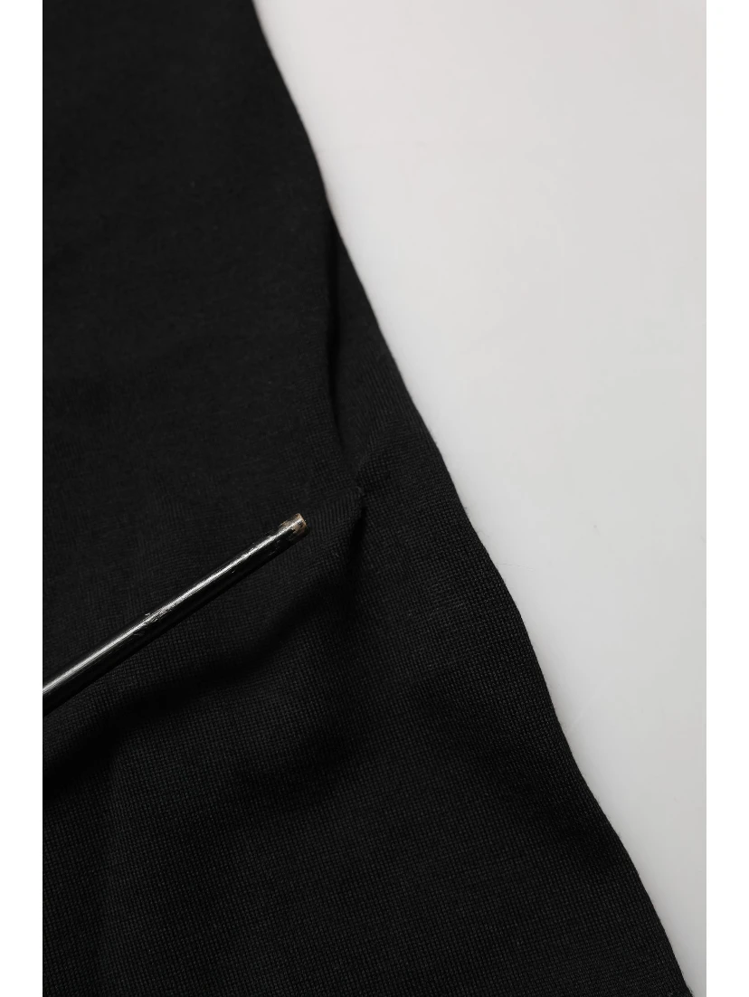 Black Wool Crew Neck Short Sleeves T-shirt