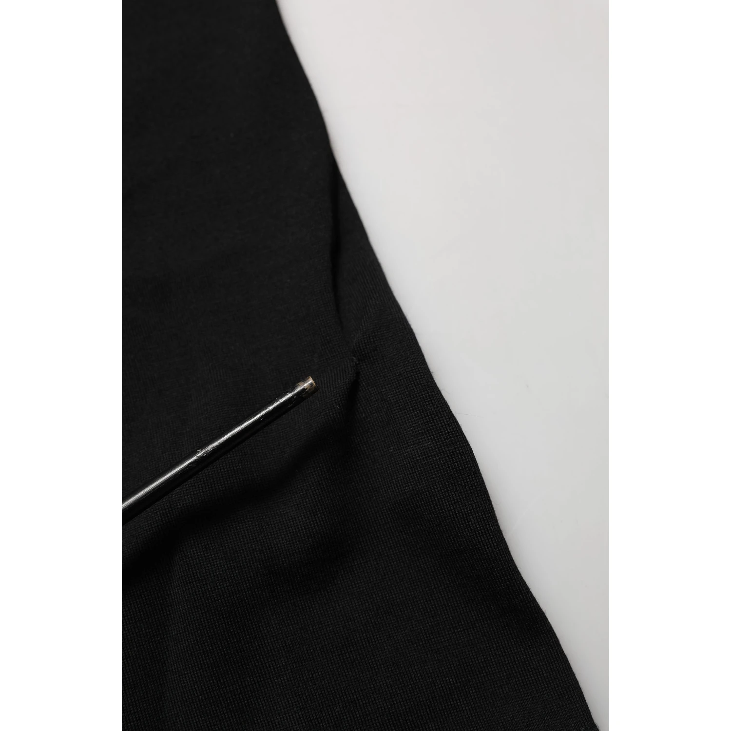 Black Wool Crew Neck Short Sleeves T-shirt