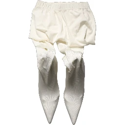 White High Heels Pumps Jersey Tights Shoes