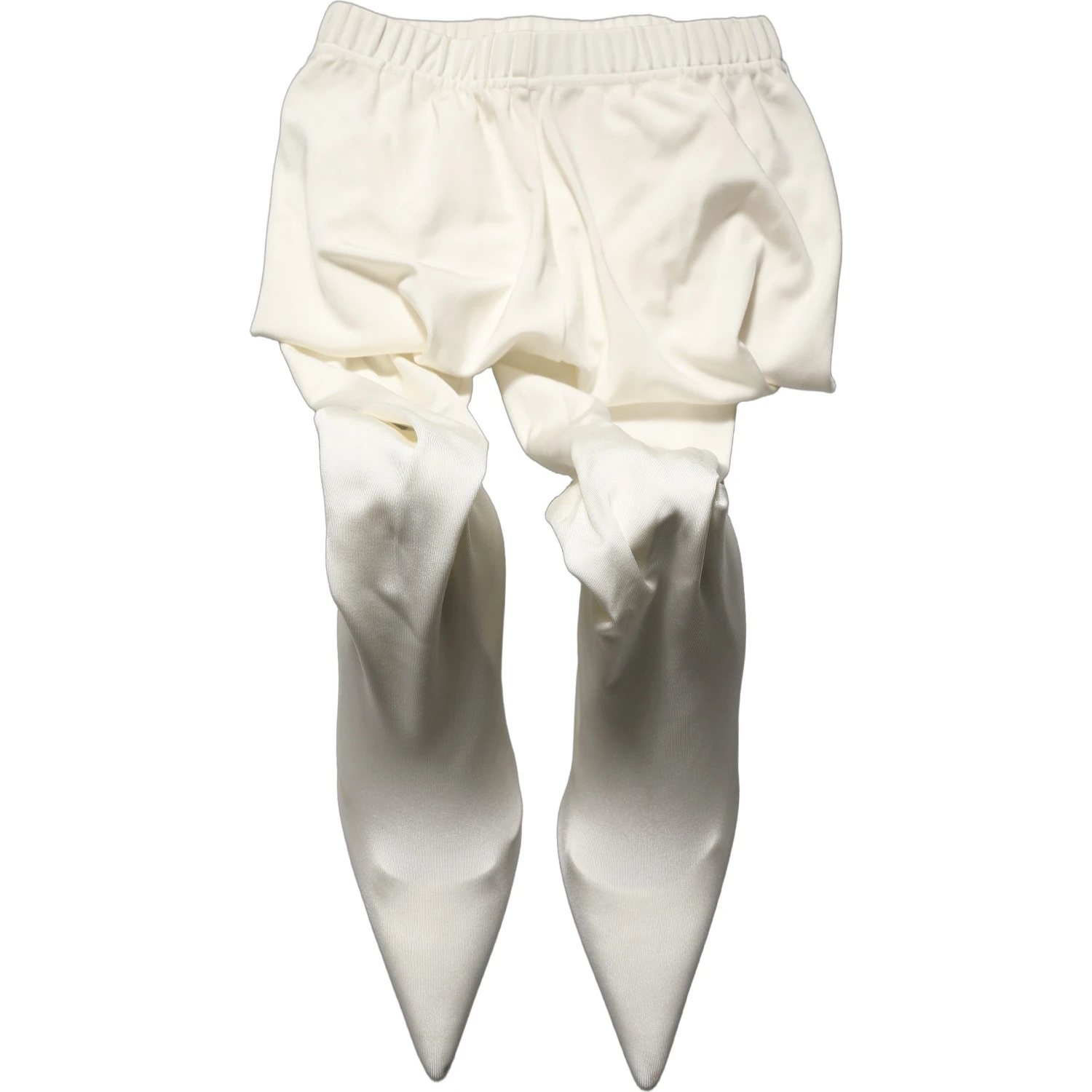 White High Heels Pumps Jersey Tights Shoes