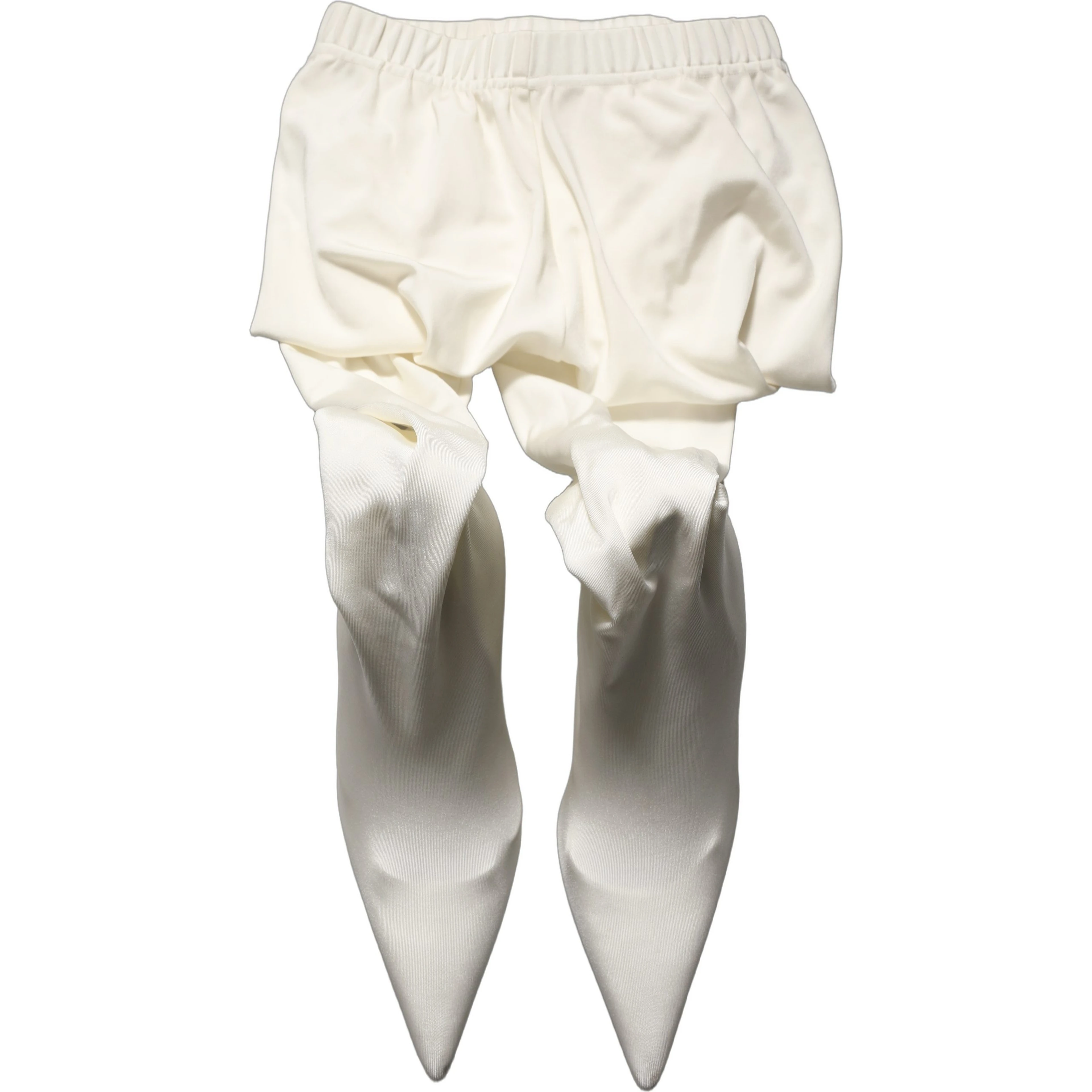 White High Heels Pumps Jersey Tights Shoes