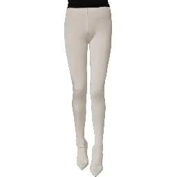 White High Heels Pumps Jersey Tights Shoes
