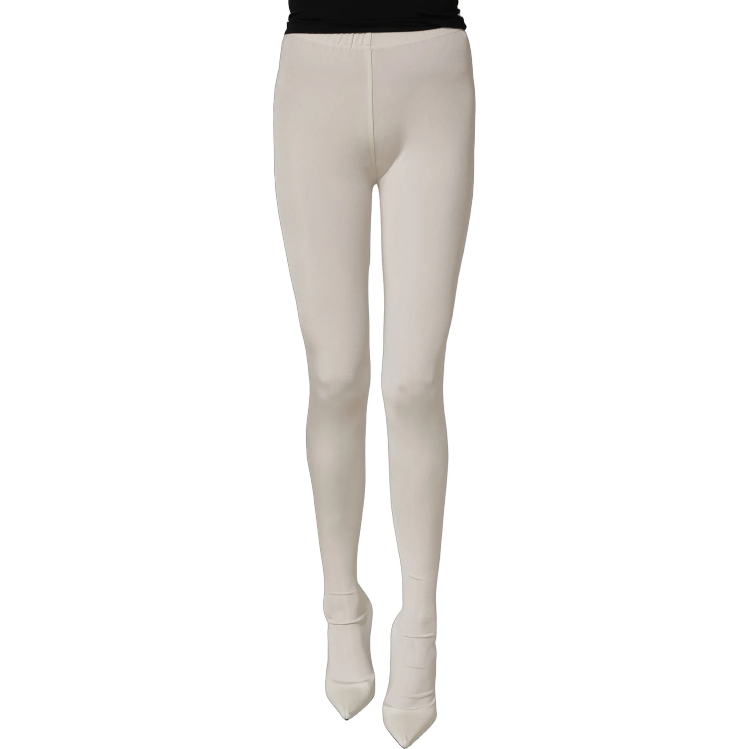 White High Heels Pumps Jersey Tights Shoes