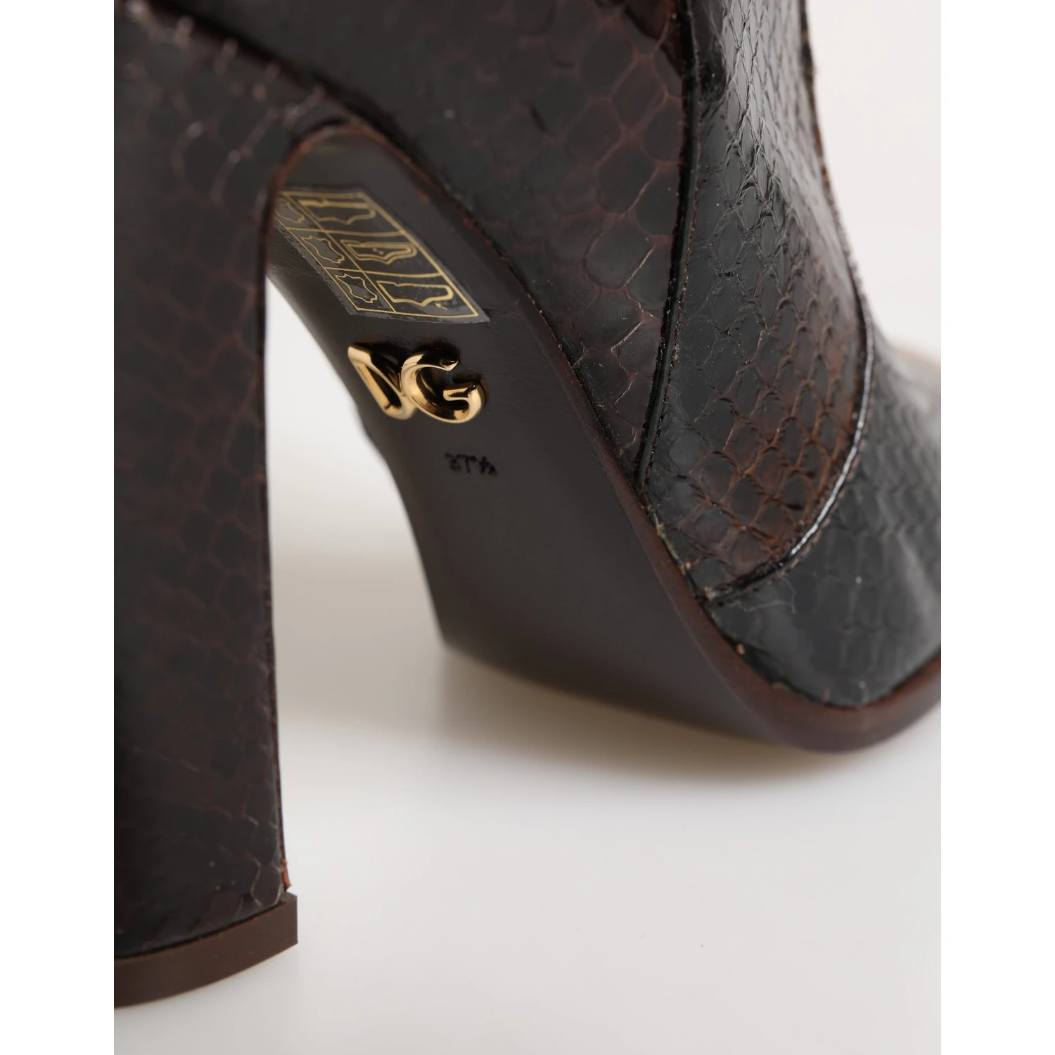 Brown Exotic Leather Knee High Boots Shoes