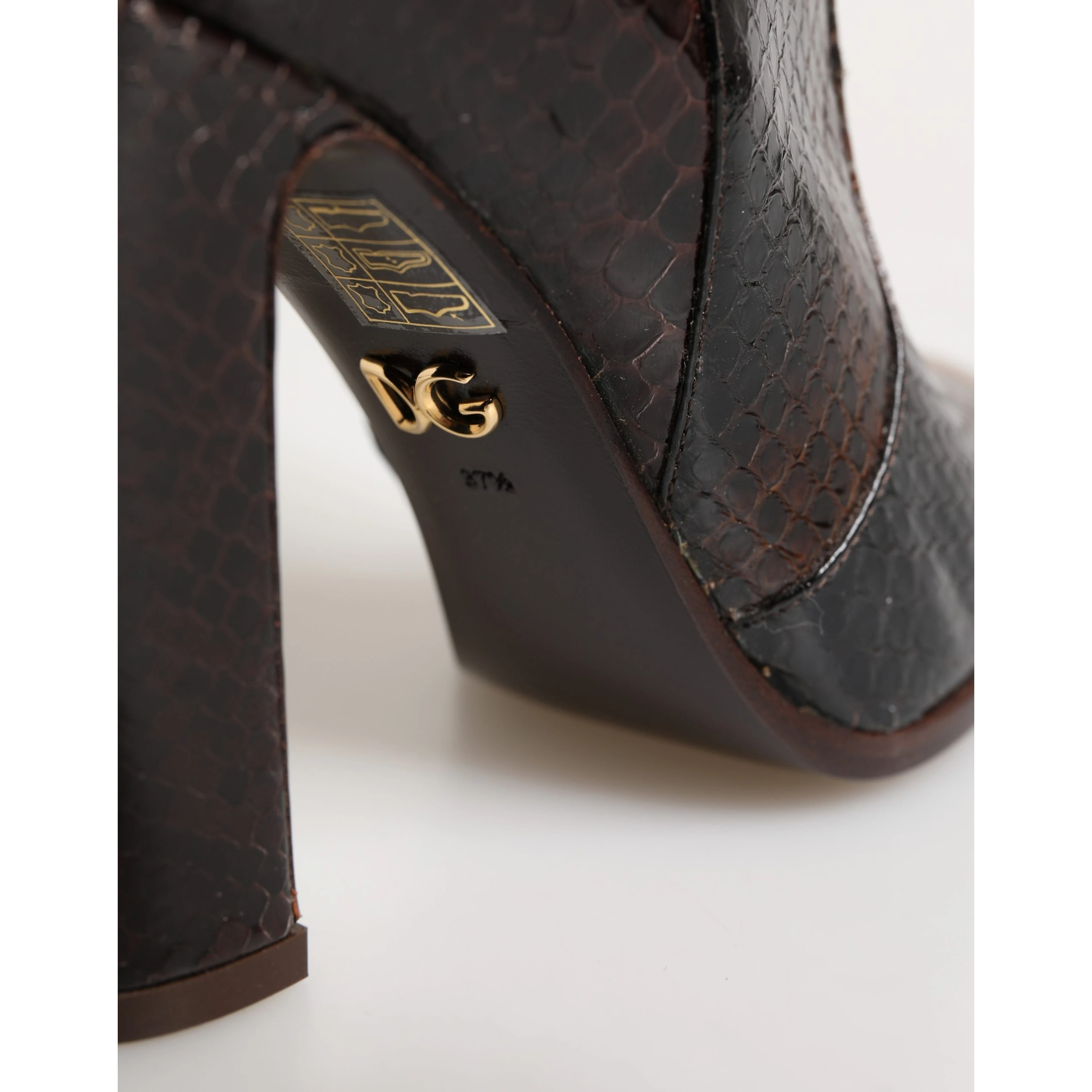 Brown Exotic Leather Knee High Boots Shoes