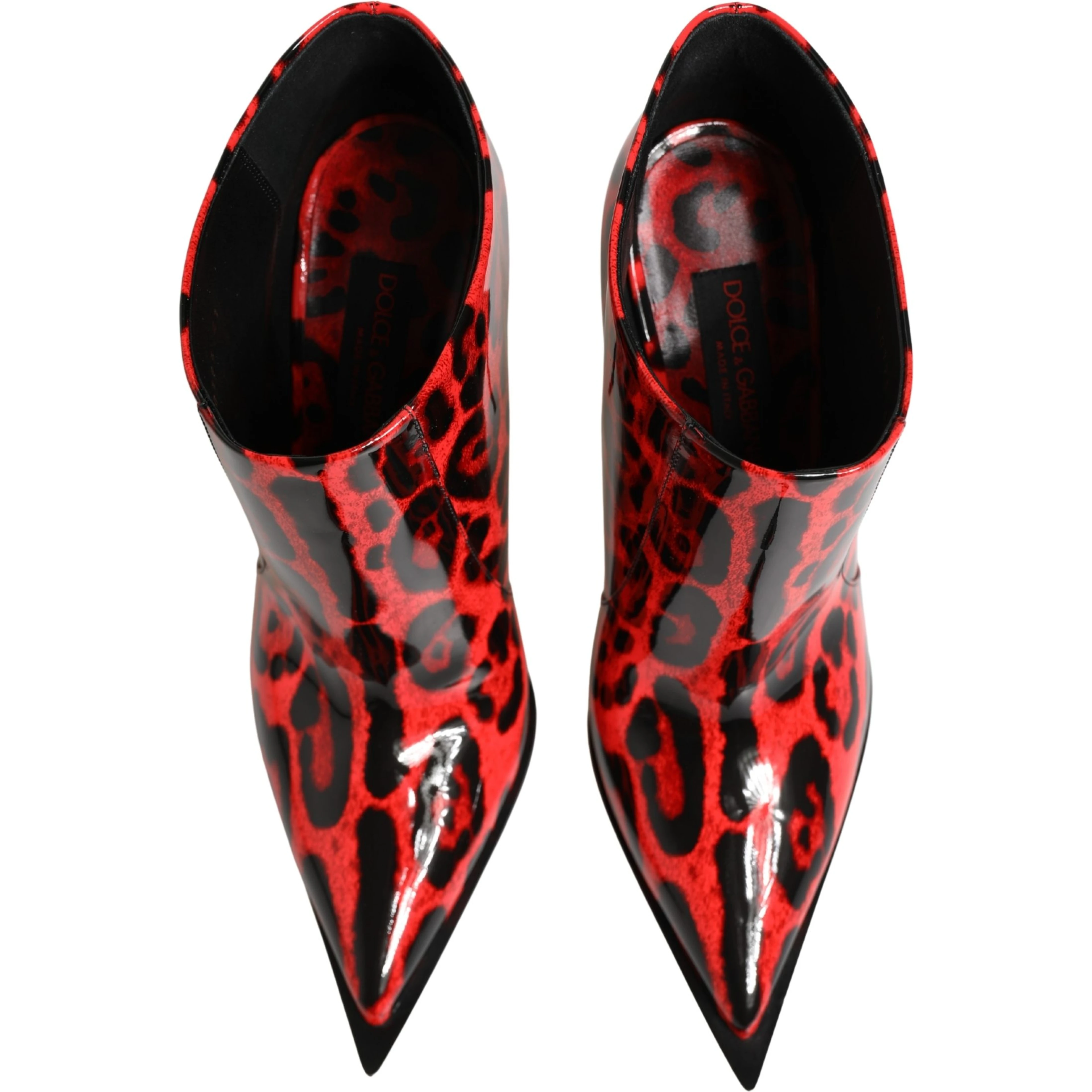 Red Leopard Cardinale Ankle Boots Shoes