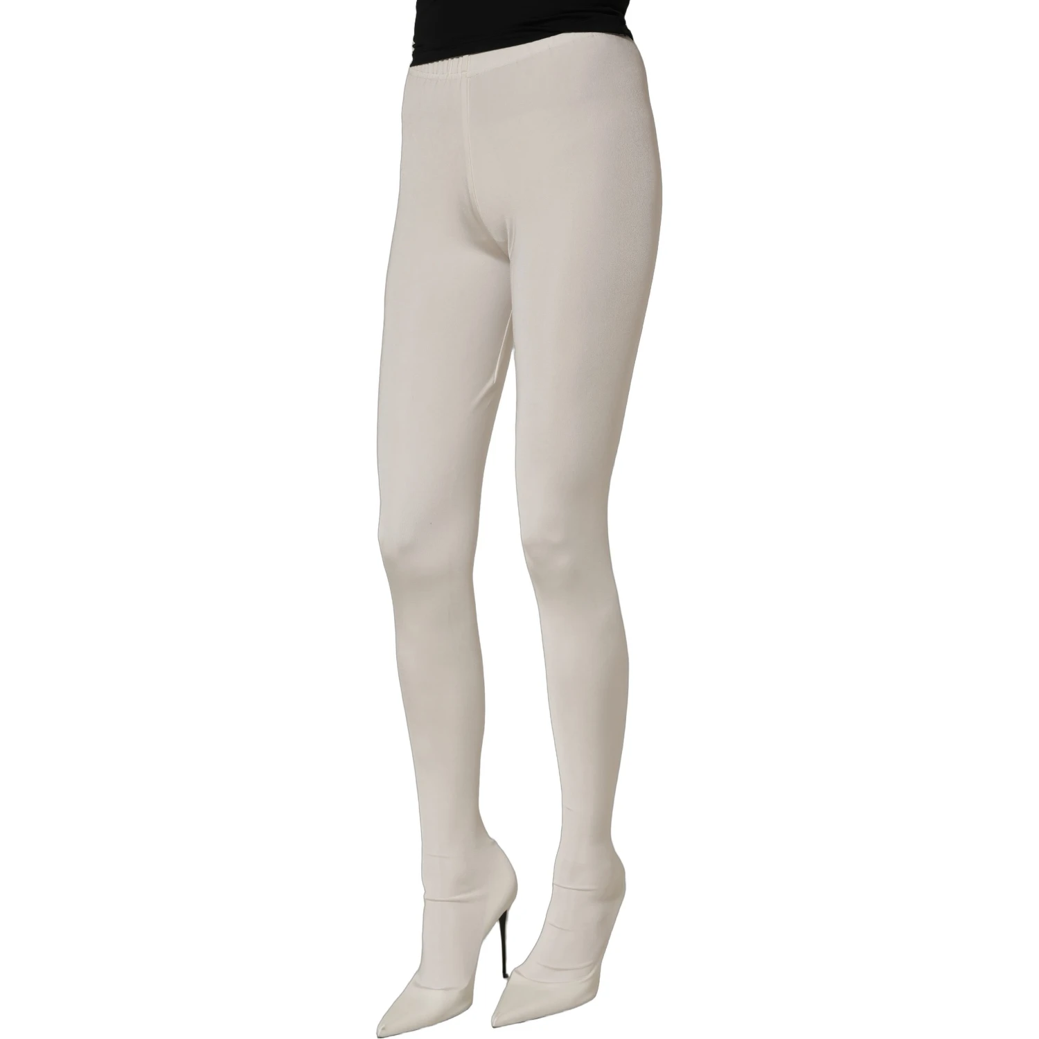White High Heels Pumps Jersey Tights Shoes
