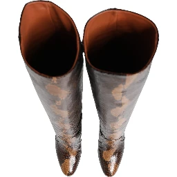 Brown Exotic Leather Knee High Boots Shoes