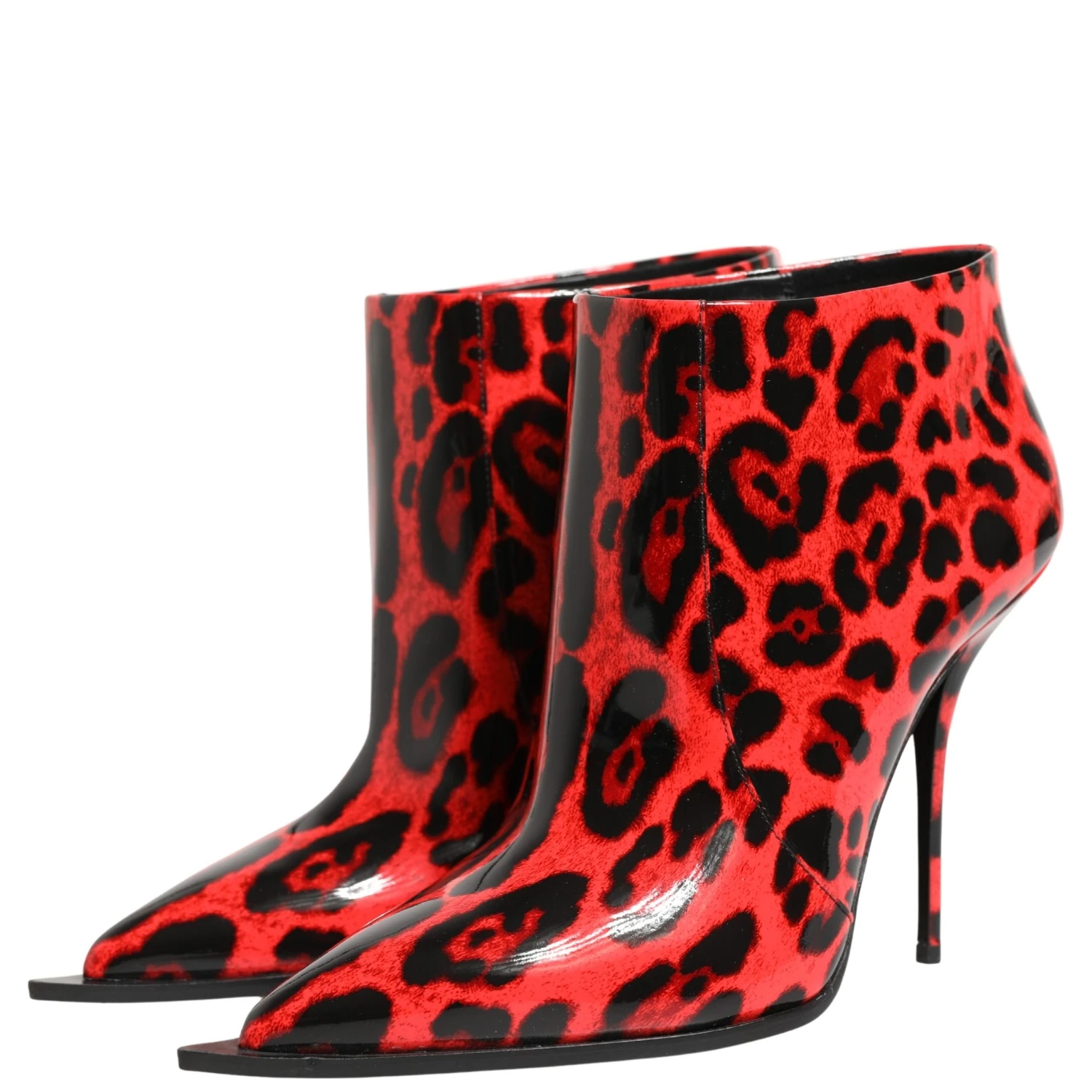 Red Leopard Cardinale Ankle Boots Shoes