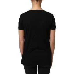 Black Wool Crew Neck Short Sleeves Men T-shirt