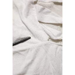 Off White Silk Sheer Round Neck Short Sleeves Blouse Top