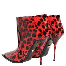 Red Leopard Cardinale Ankle Boots Shoes
