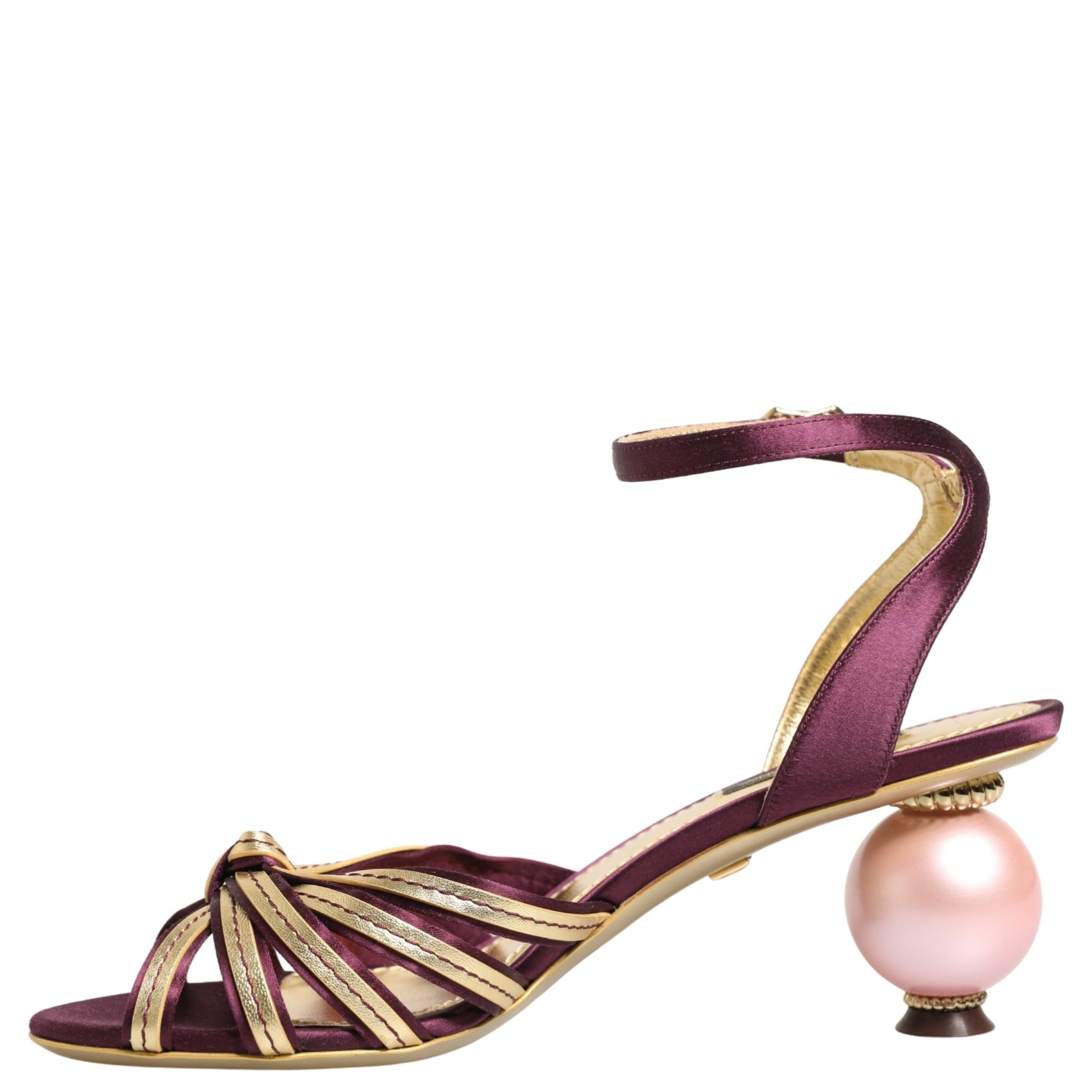 Purple Gold Keira Pearl Heels Sandals Shoes