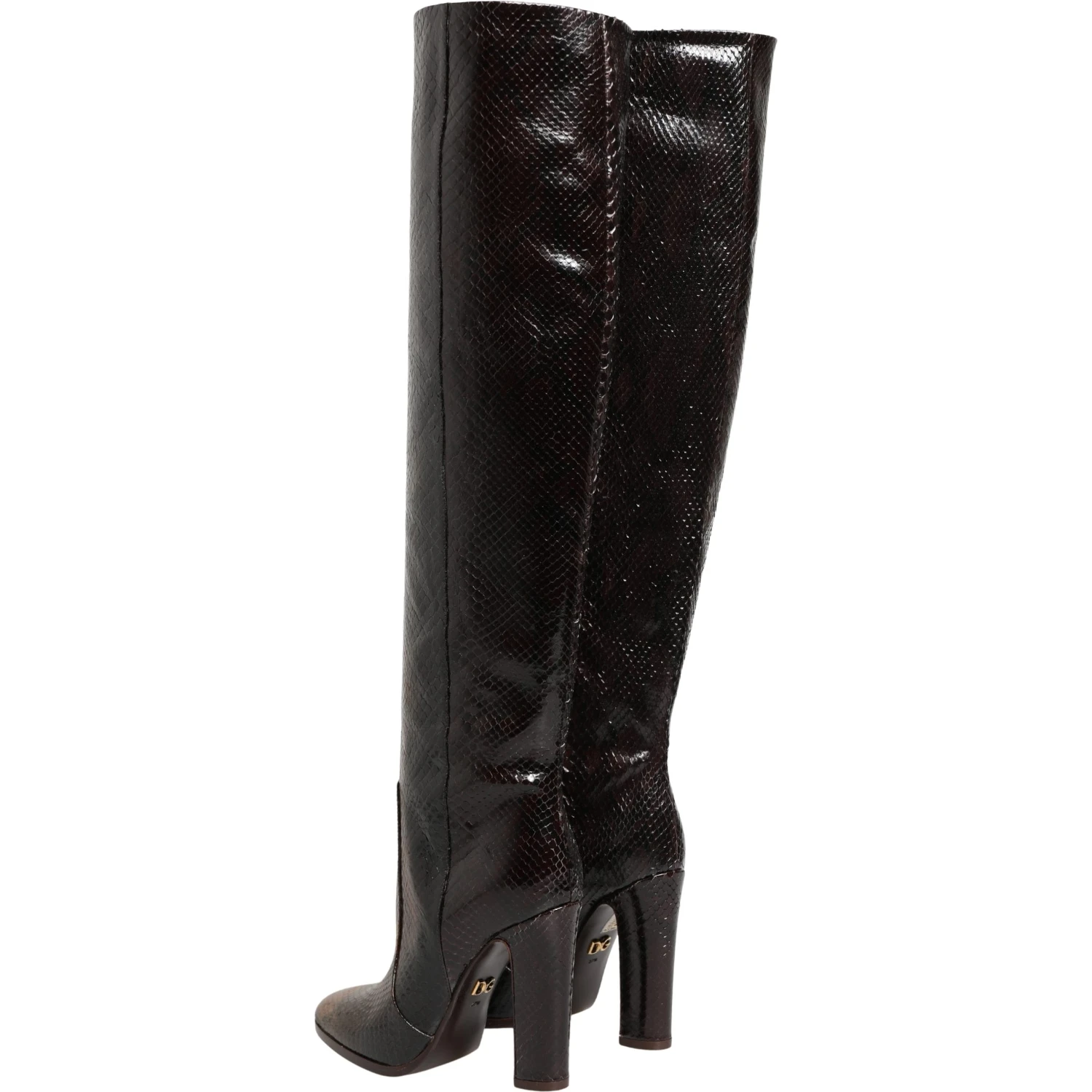 Brown Exotic Leather Knee High Boots Shoes