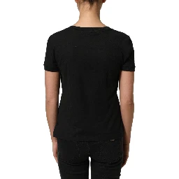 Black DG Logo Cotton Round Neck Tee T-shirt