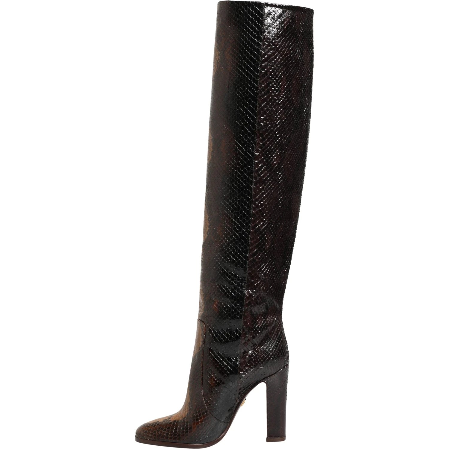 Brown Exotic Leather Knee High Boots Shoes