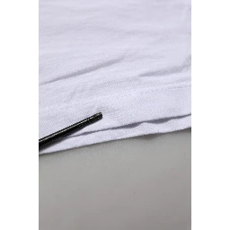 White Floral Logo Cotton Round Neck T-shirt