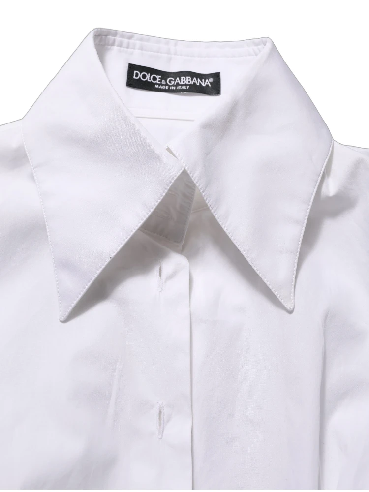 White Collared Long Sleeves Dress Shirt Top