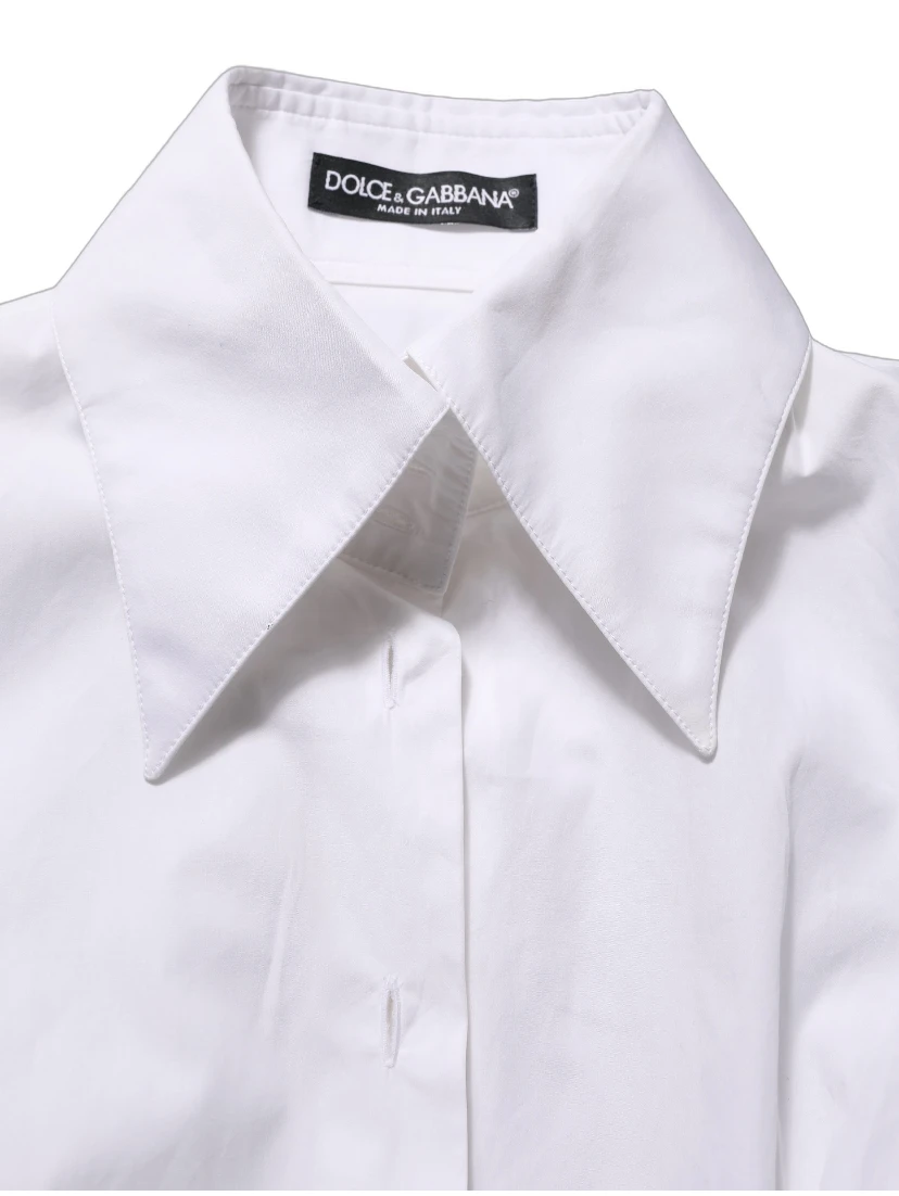 White Collared Long Sleeves Dress Shirt Top