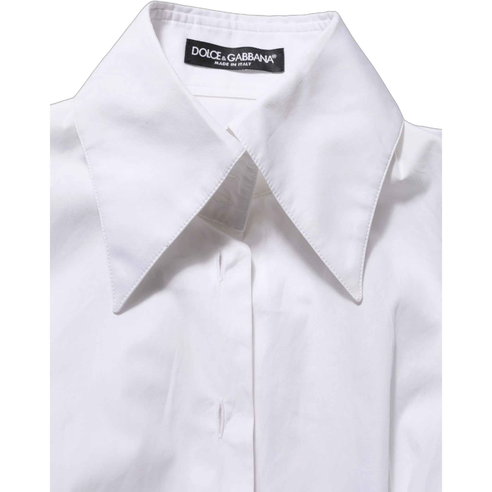White Collared Long Sleeves Dress Shirt Top