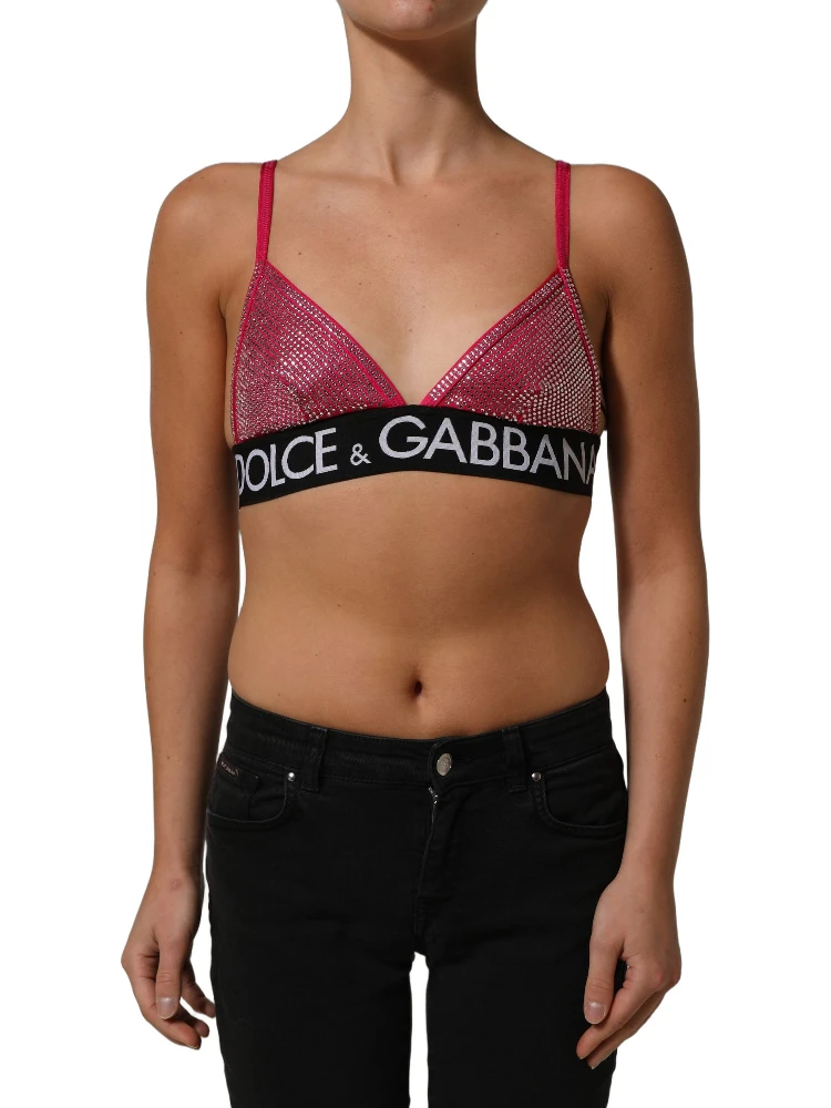 Pink Crystal Embellished Bralette Crop Top alternative