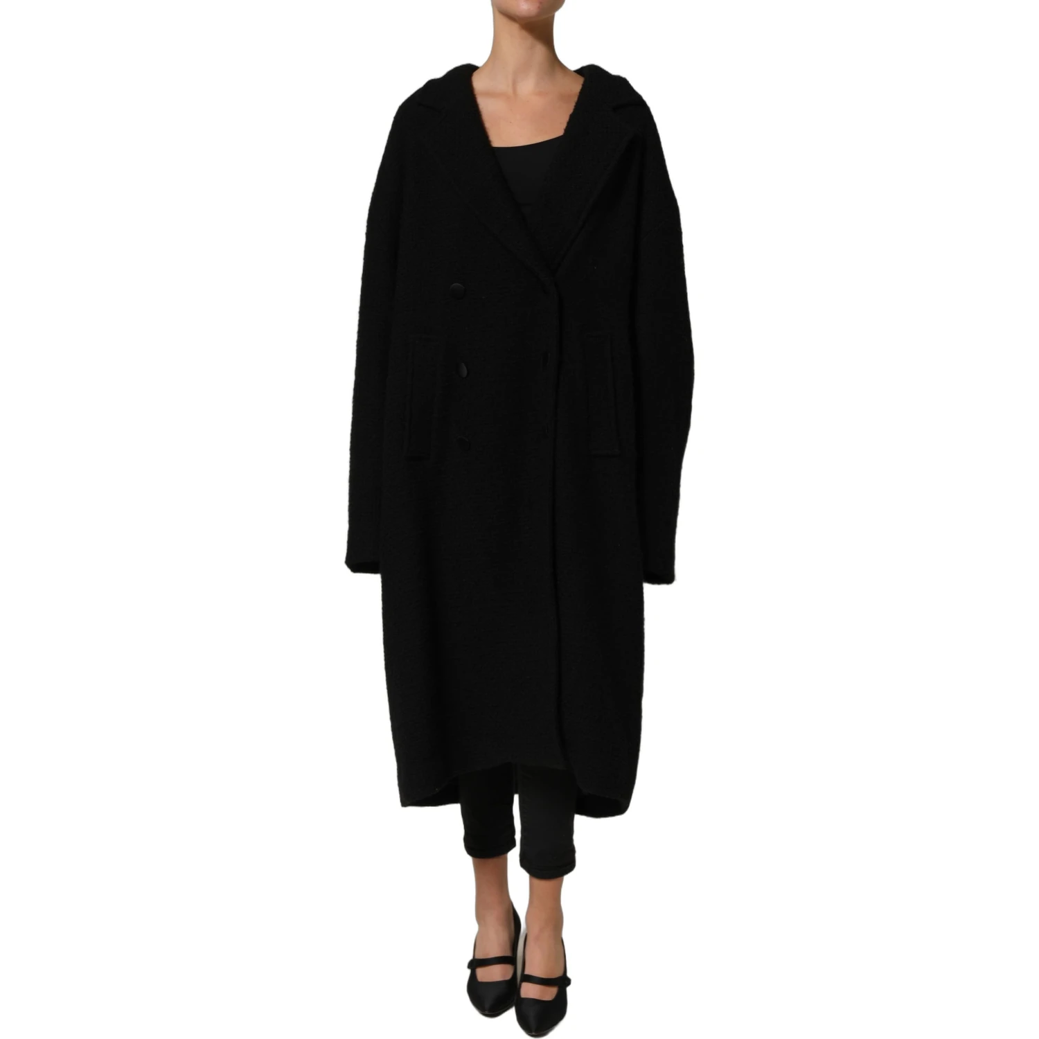 Black Double Breasted Men Trench Coat Jacket