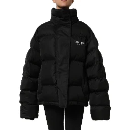 Black DGVIB3 Embroidered Padded Puffer Jacket