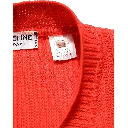 Red Wool Knit ButtonEmbellished Cardigan Sweater