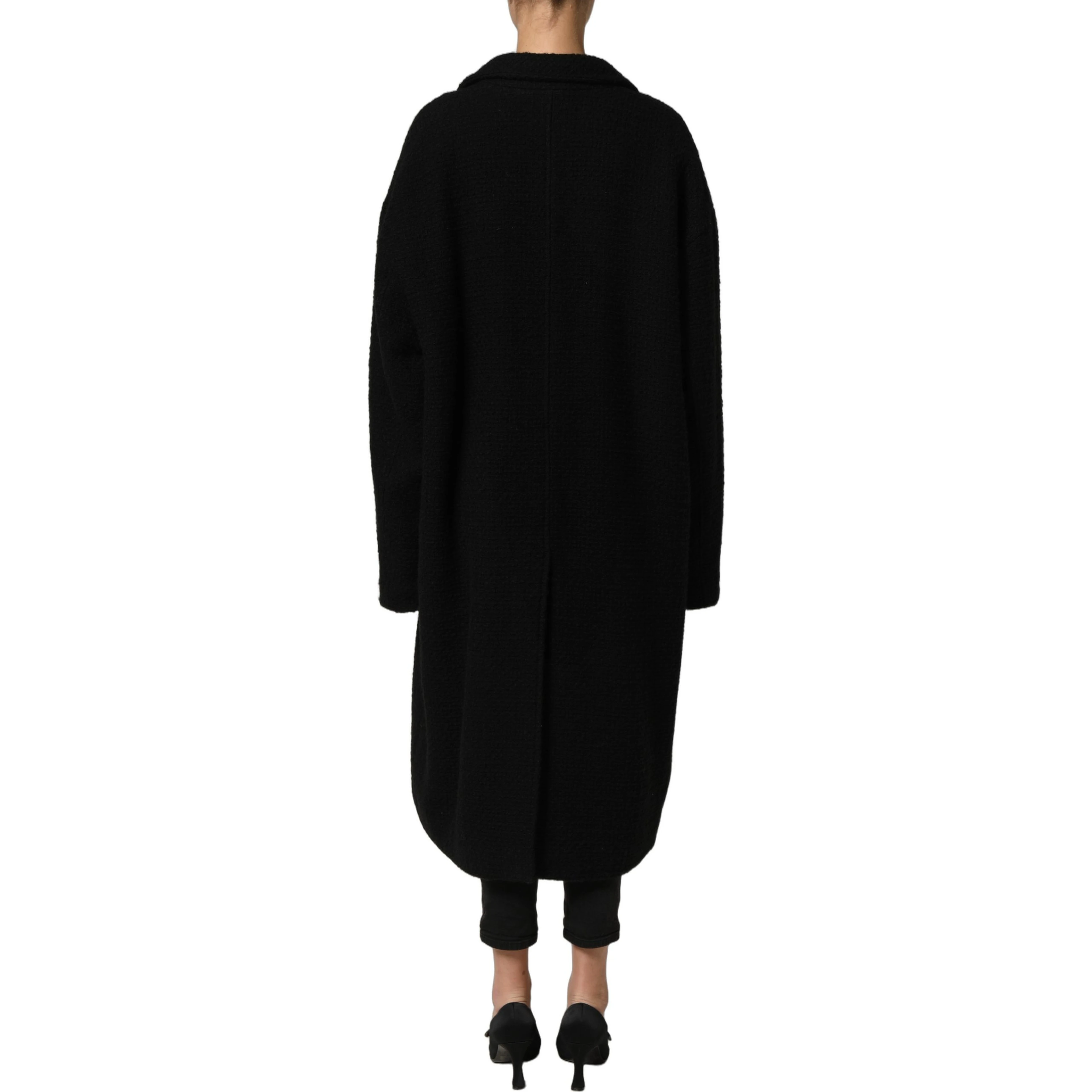 Black Double Breasted Men Trench Coat Jacket