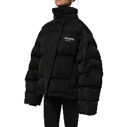 Black DGVIB3 Embroidered Padded Puffer Jacket