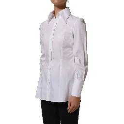 White Collared Long Sleeves Dress Shirt Top