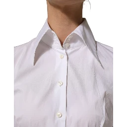 White Collared Long Sleeves Dress Shirt Top