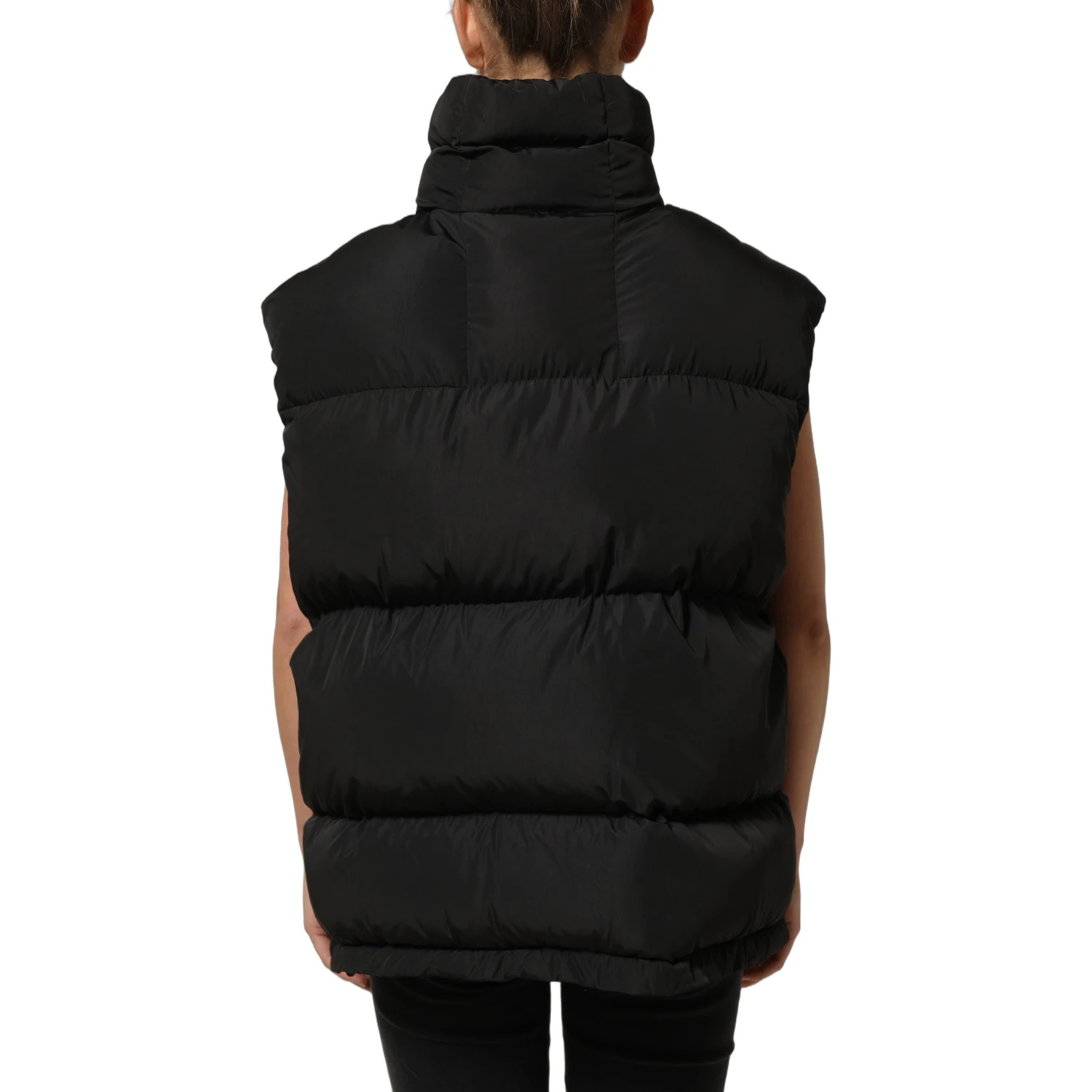 Black Polyester Sleeveless Padded Men Puffer Jacket