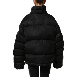Black DGVIB3 Embroidered Padded Puffer Jacket