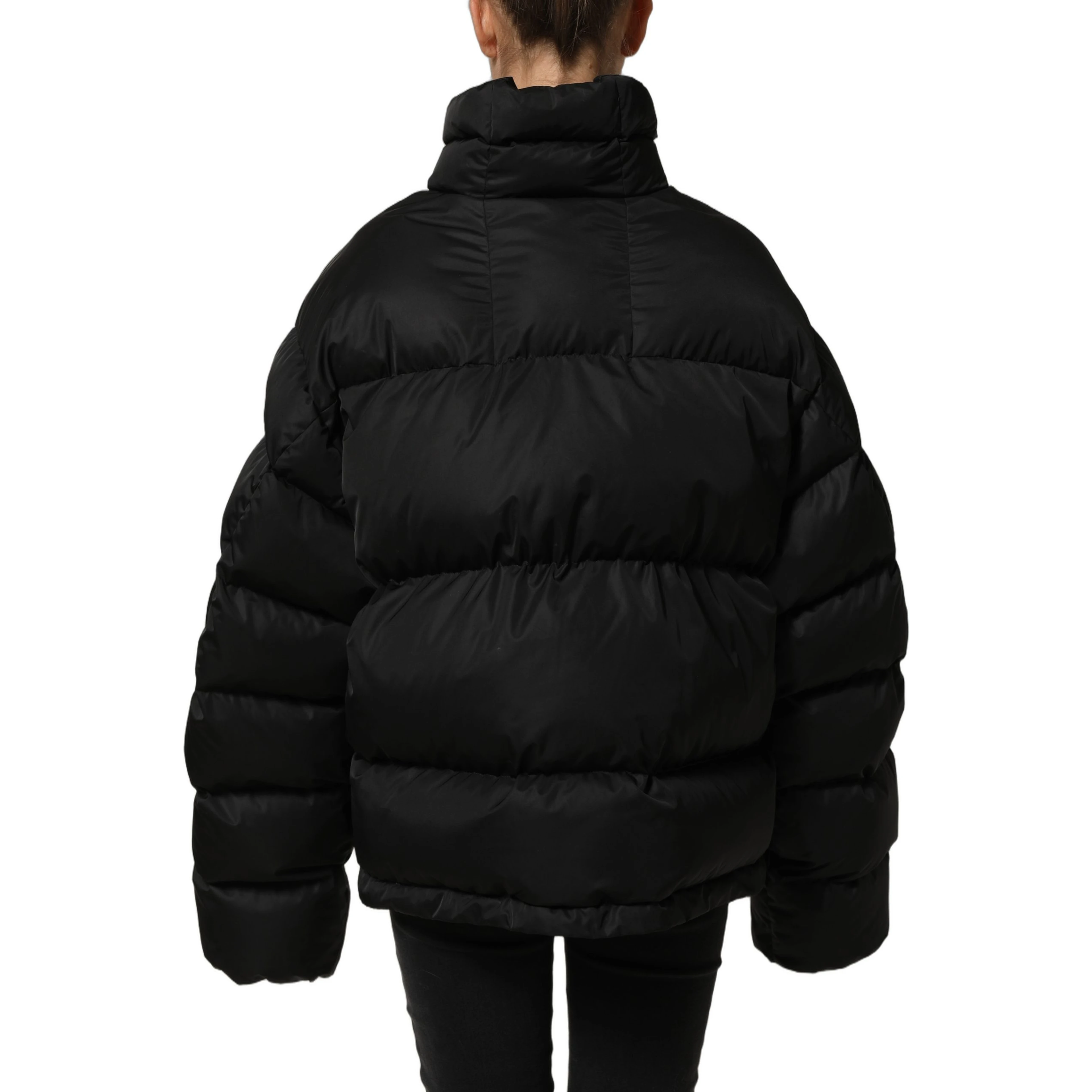 Black DGVIB3 Embroidered Padded Puffer Jacket