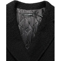 Black Double Breasted Men Trench Coat Jacket