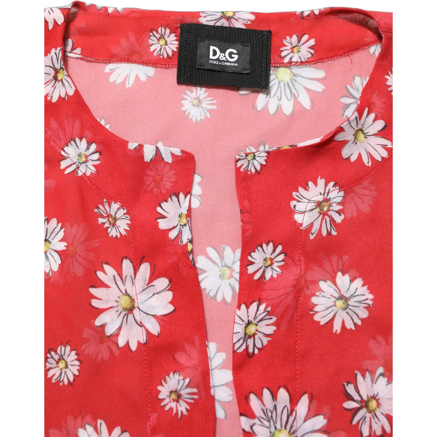 Red Floral V-neck Polyester Kaftan Blouse Top