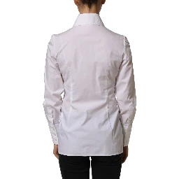 White Collared Long Sleeves Dress Shirt Top