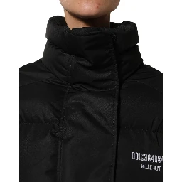 Black DGVIB3 Embroidered Padded Puffer Jacket