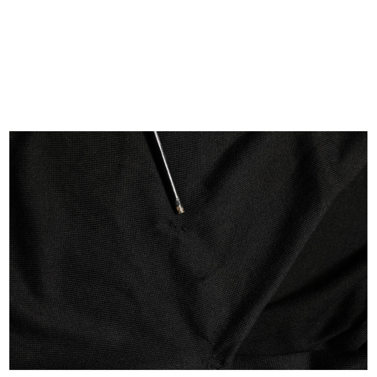 Black Silk Long Sleeves Draped Blouse Top