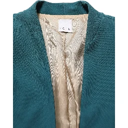 Dark Green Beige Polyester Overcoat Women Blazer Jacket