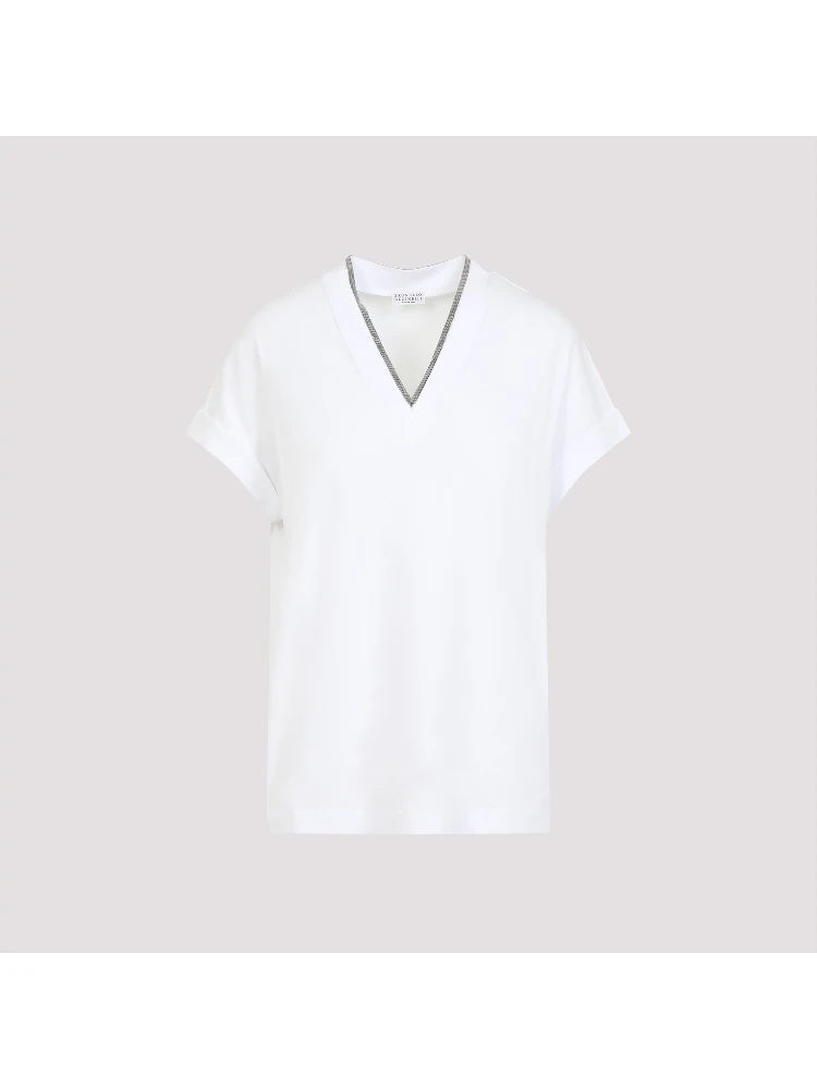 Brunello Cucinelli V-Neck Monile T-shirt