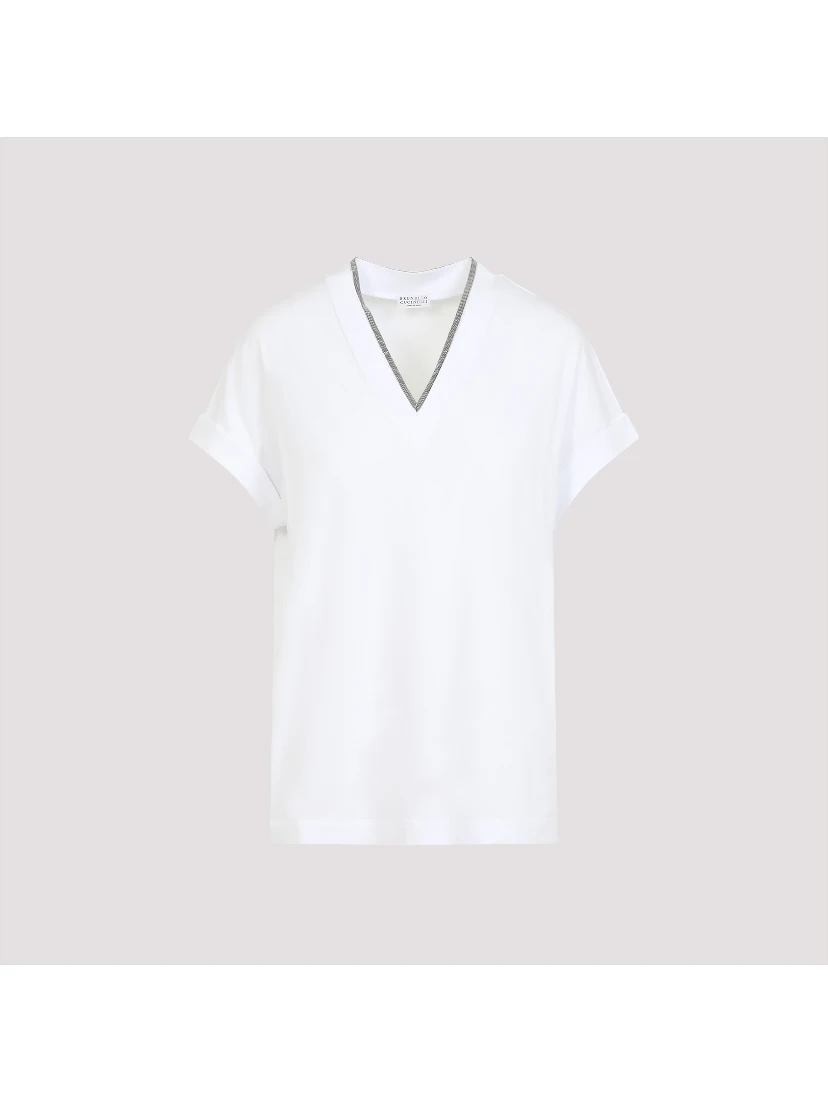 Brunello Cucinelli V-Neck Monile T-shirt