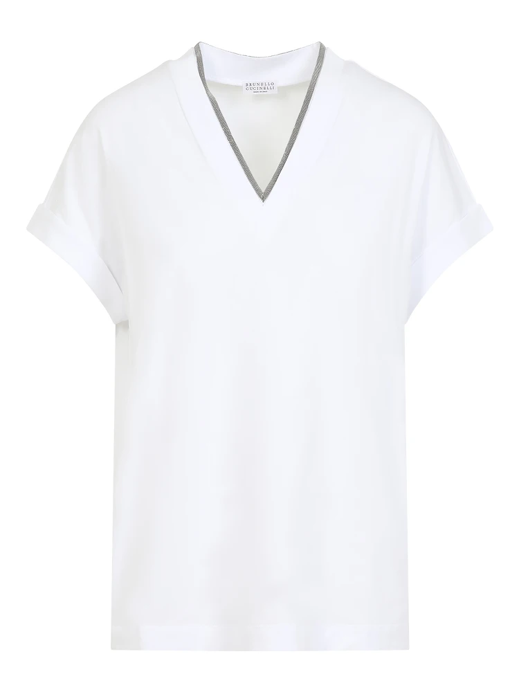 Brunello Cucinelli V-Neck Monile T-shirt alternative