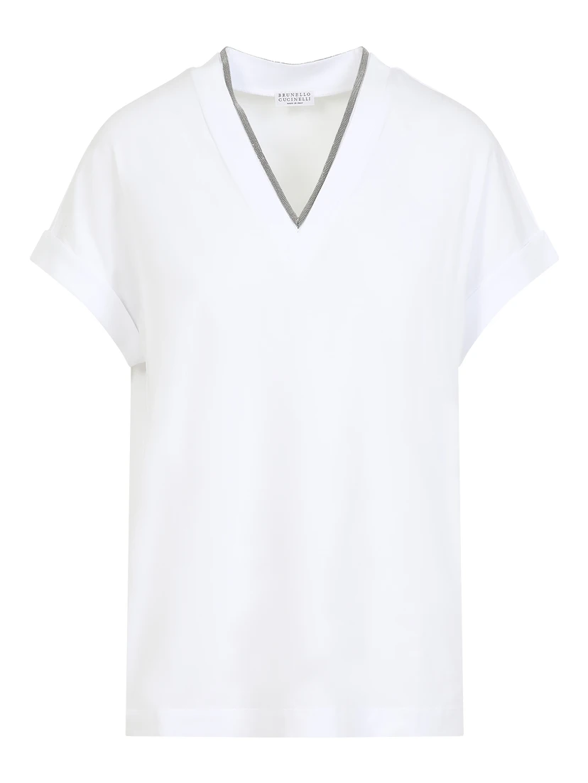 Brunello Cucinelli V-Neck Monile T-shirt