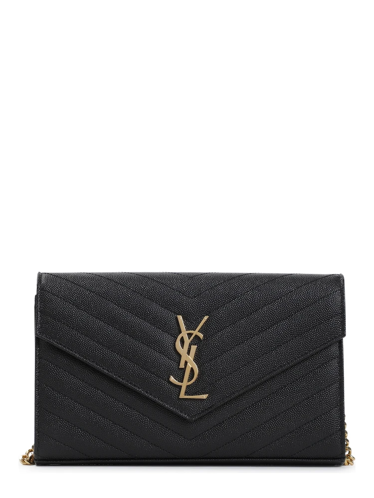 Saint Laurent Grained Calf Leather YSL Chain Wallet alternative