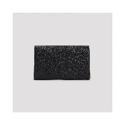 Saint Laurent Grained Calf Leather YSL Chain Wallet
