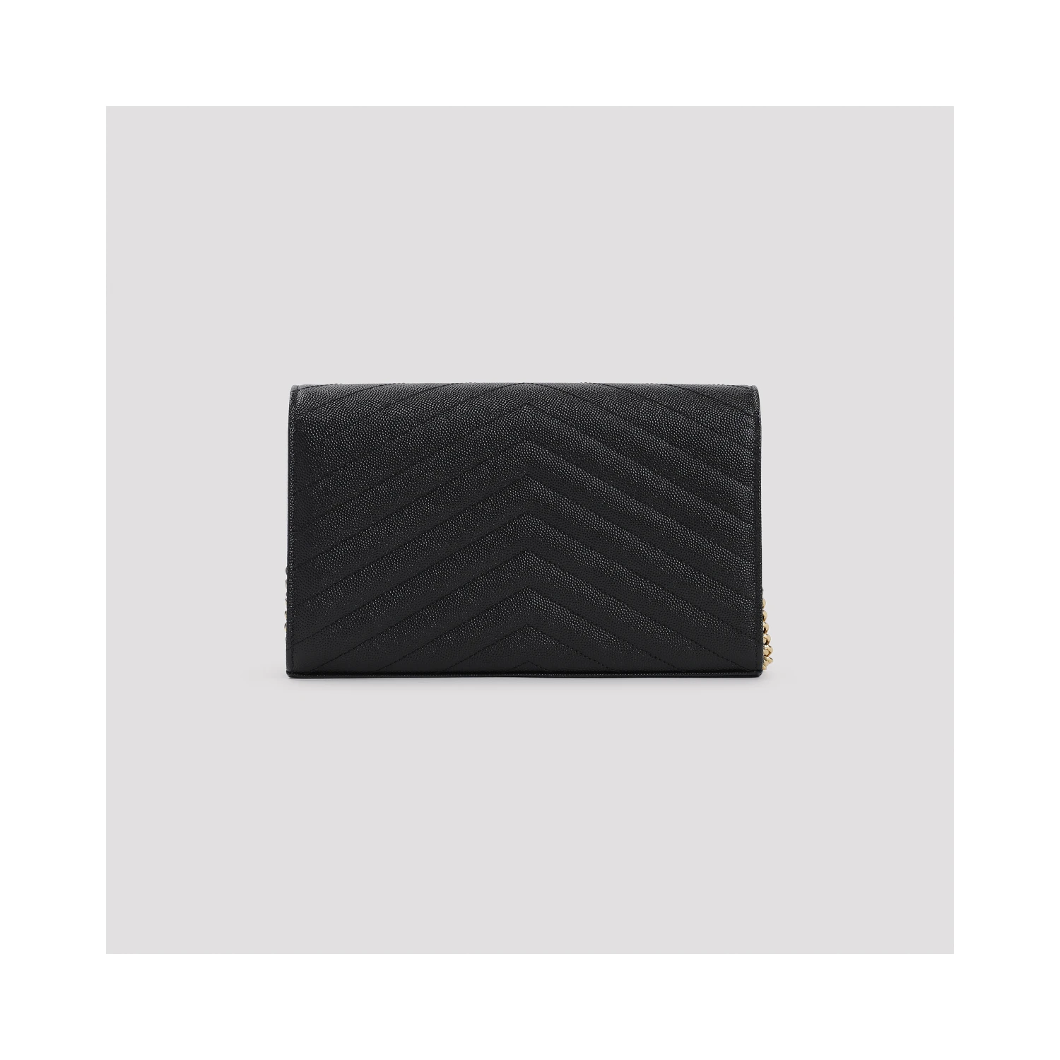 Saint Laurent Grained Calf Leather YSL Chain Wallet