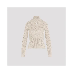 Courrèges Roll Neck Ribbed Jumper